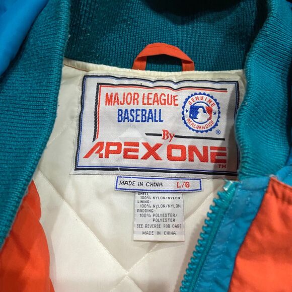 Apex One Vintage MLB Florida Marlins Nylon Teal Orange Jacket Men's Size Large - Picture 9 of 11